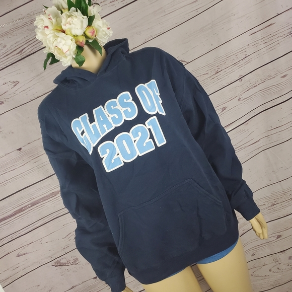 gildan navy blue large hoodie sweatshirt ( 5 for $20 ) - Picture 5 of 8